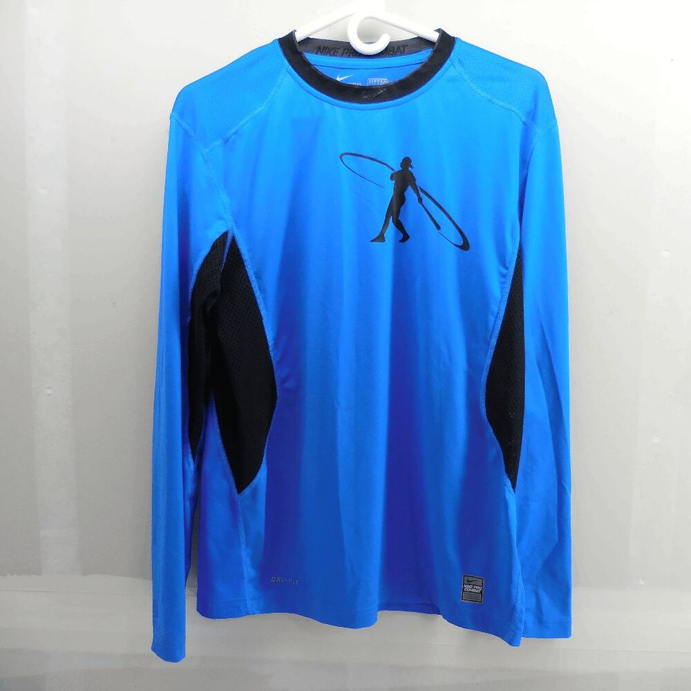 Nike Pro Combat DriFit Swingman Shirt Men’s size Fitted M Blue Black Ken Griffey